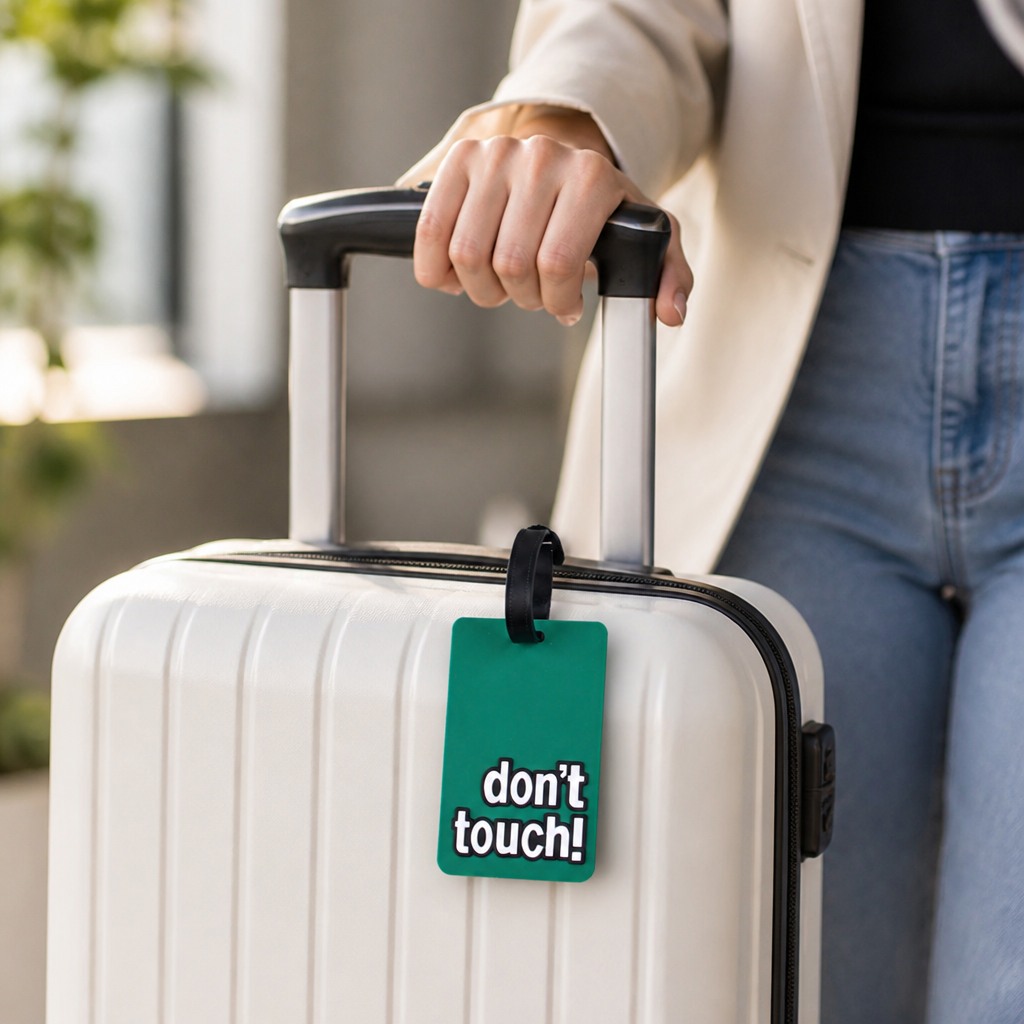 Bold Don't Touch Durable Luggage Tag (Sturdy Strap)