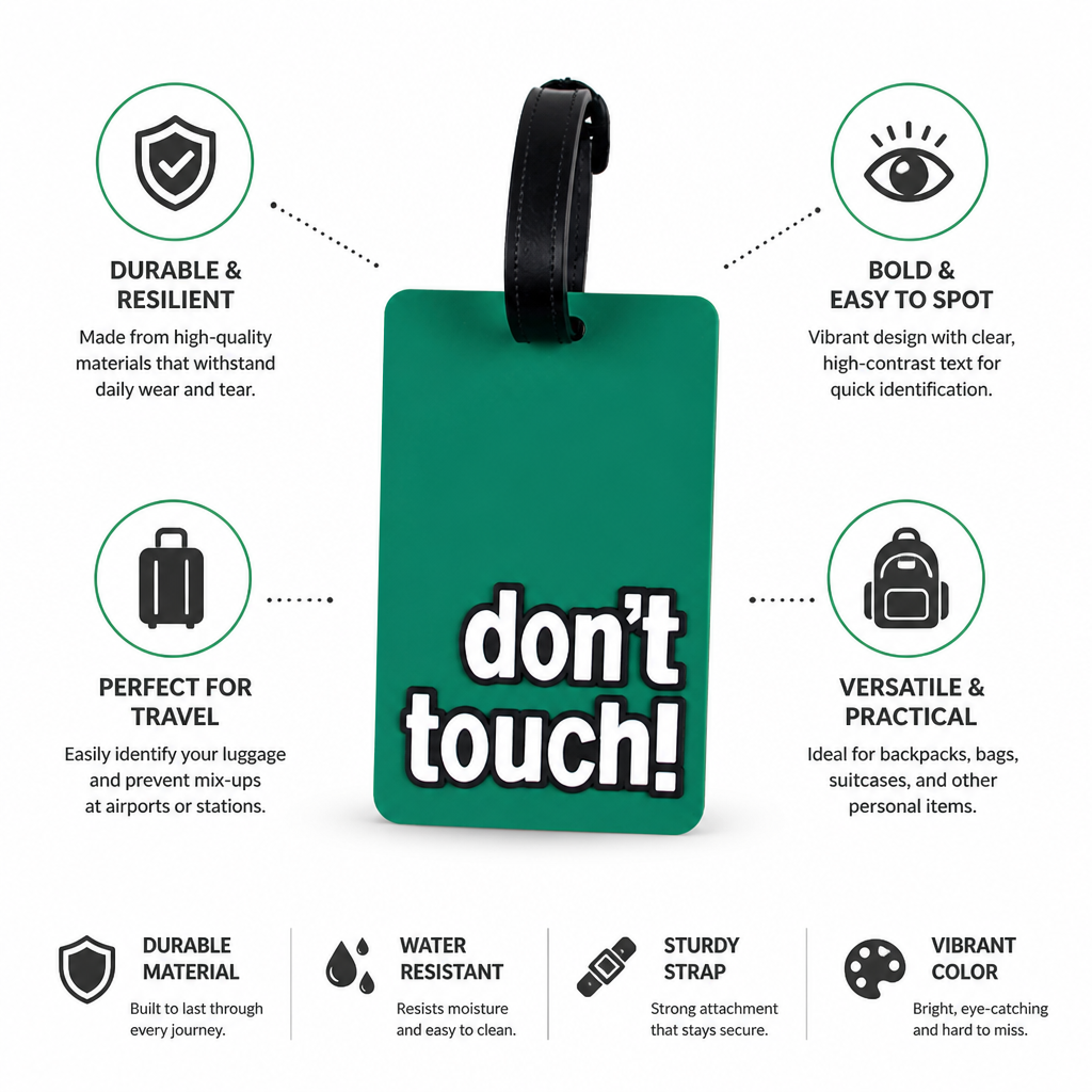 Bold Don't Touch Durable Luggage Tag (Sturdy Strap)