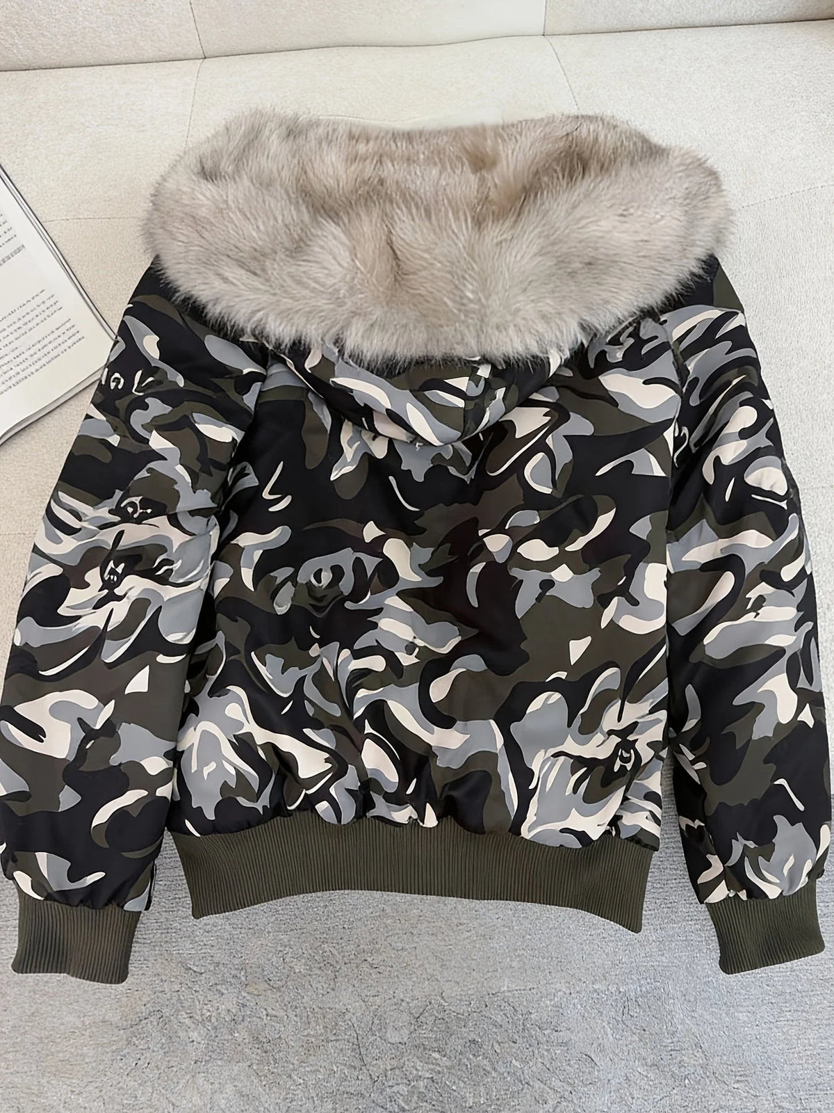 Bomber Jacket Faux Fur Warm Structured Fit
