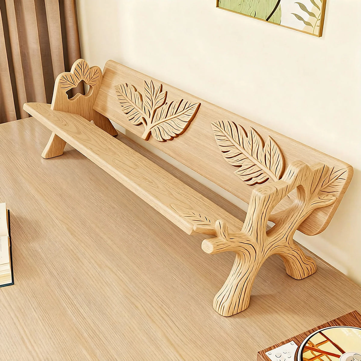 Book And Magazine Stand Bamboo Angled Non-Slip Rails