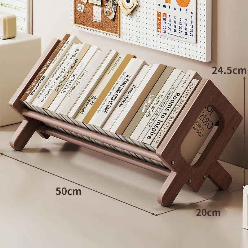 Book And Magazine Stand Bamboo Angled Non-Slip Rails