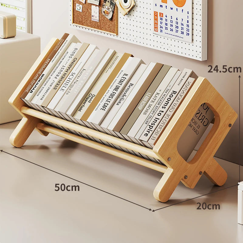 Book And Magazine Stand Bamboo Angled Non-Slip Rails
