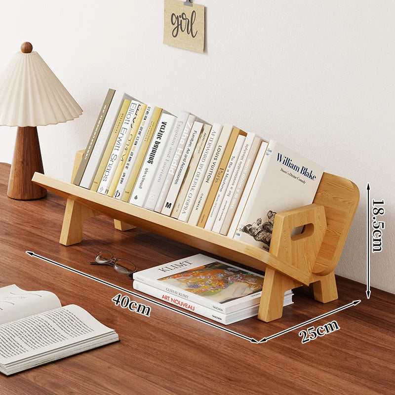 Book And Magazine Stand Bamboo Angled Non-Slip Rails