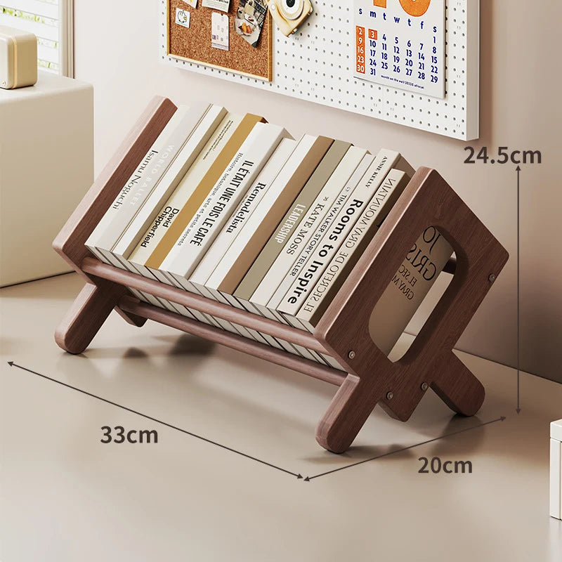Book And Magazine Stand Bamboo Angled Non-Slip Rails