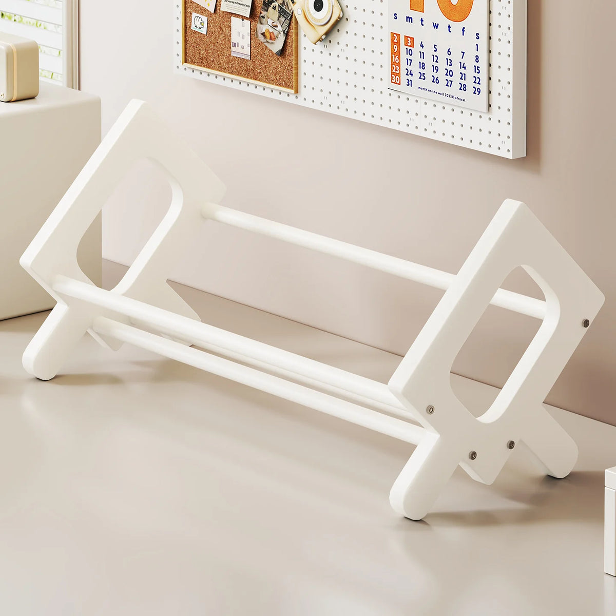 Book And Magazine Stand Bamboo Angled Non-Slip Rails