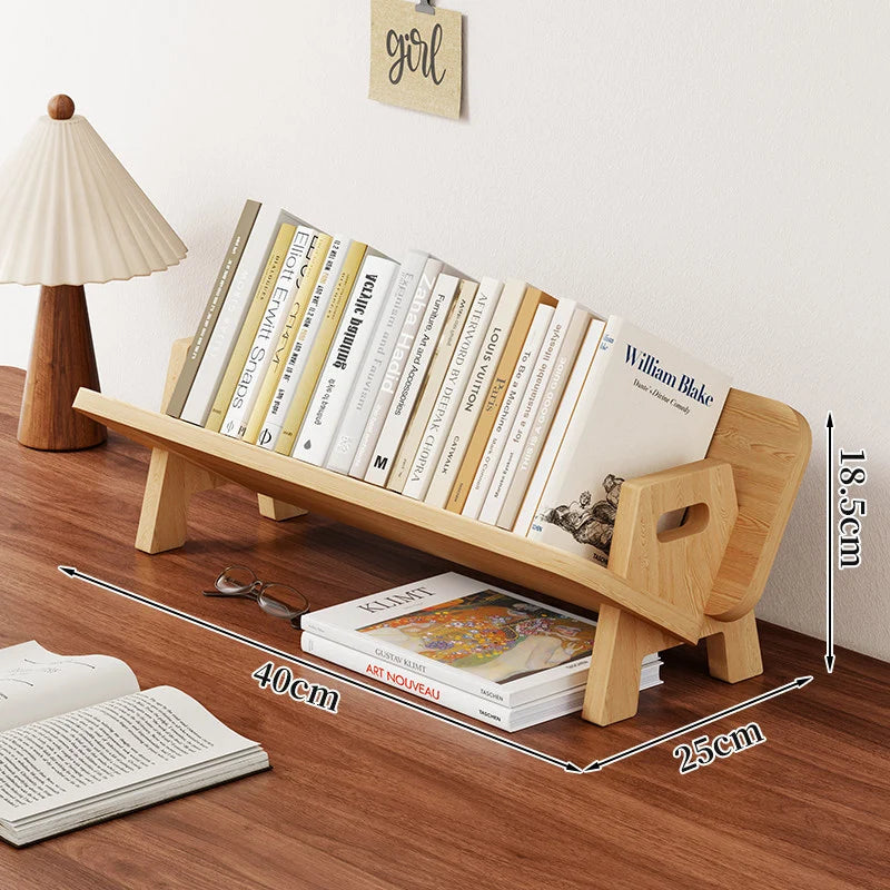 Book And Magazine Stand Bamboo Angled Non-Slip Rails
