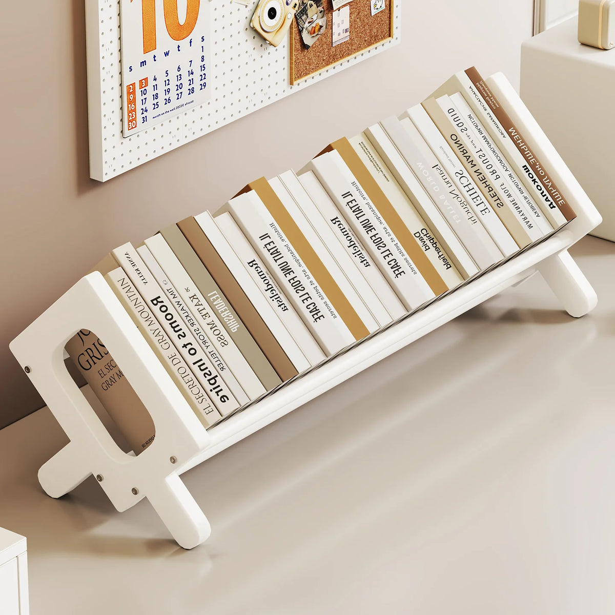 Book And Magazine Stand Bamboo Angled Non-Slip Rails