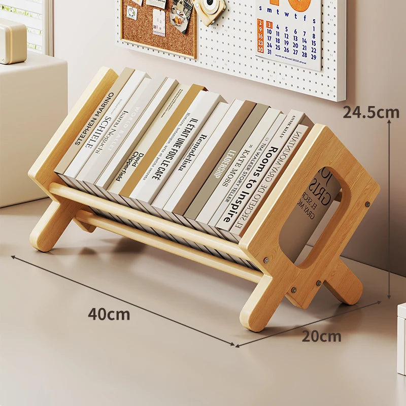 Book And Magazine Stand Bamboo Angled Non-Slip Rails