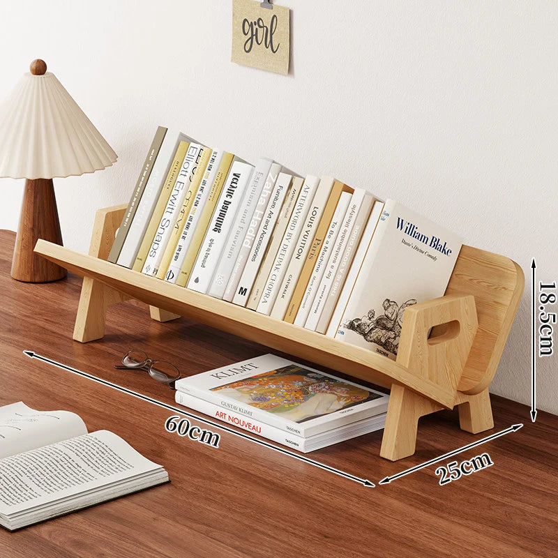 Book And Magazine Stand Bamboo Angled Non-Slip Rails