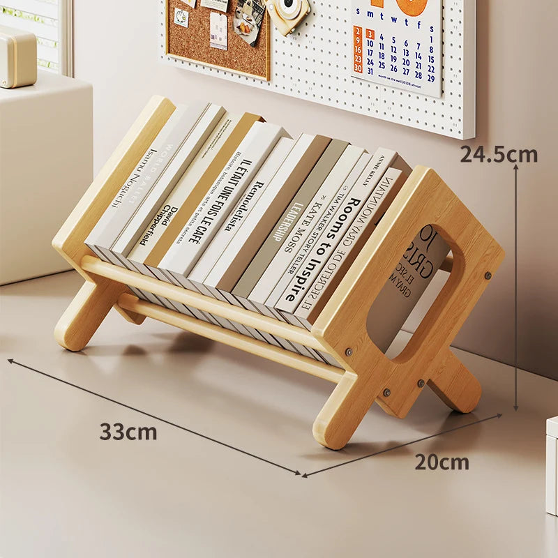 Book And Magazine Stand Bamboo Angled Non-Slip Rails