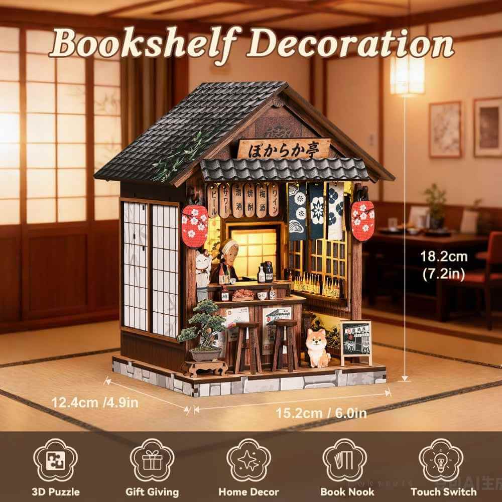 Book Nook Kit Japanese Pub Touch-Switch LED Lighting
