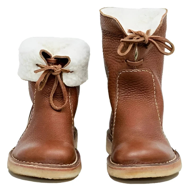 Boots Wool-Lined Full-Grain Leather Crepe Rubber Sole