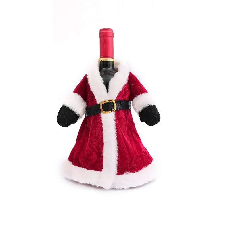 Bottle Cover Santa Claus Design Soft Durable Fabric