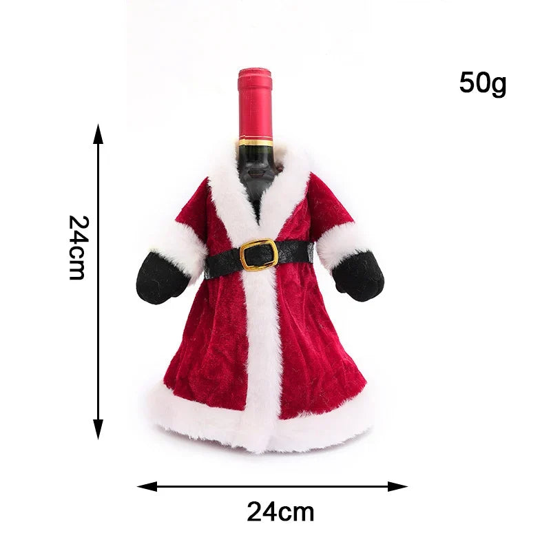 Bottle Cover Santa Claus Design Soft Durable Fabric