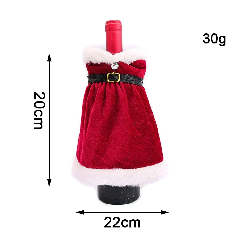 Bottle Cover Santa Claus Design Soft Durable Fabric
