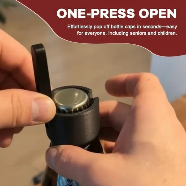 Bottle Opener 2-In-1 Spring-Loaded Cap Launcher