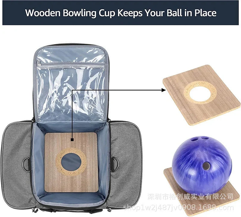 Bowling Ball Tote Insulated Zippered Pockets