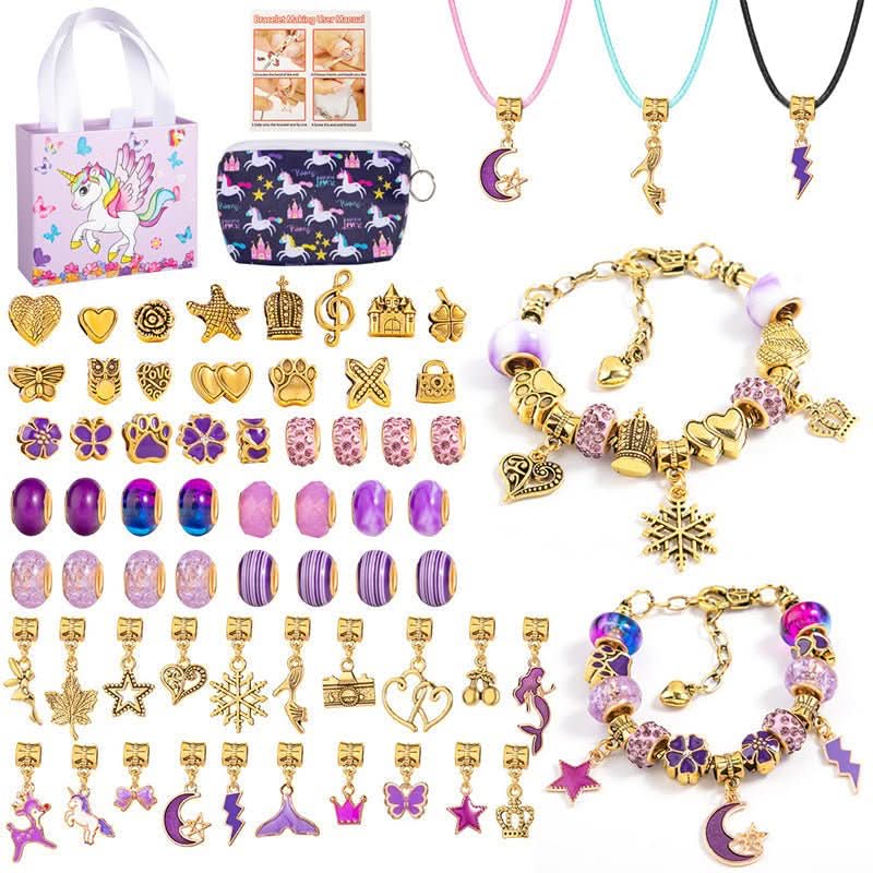 Bracelet Making Kit Sparkling Beads Charms Adjustable Cords