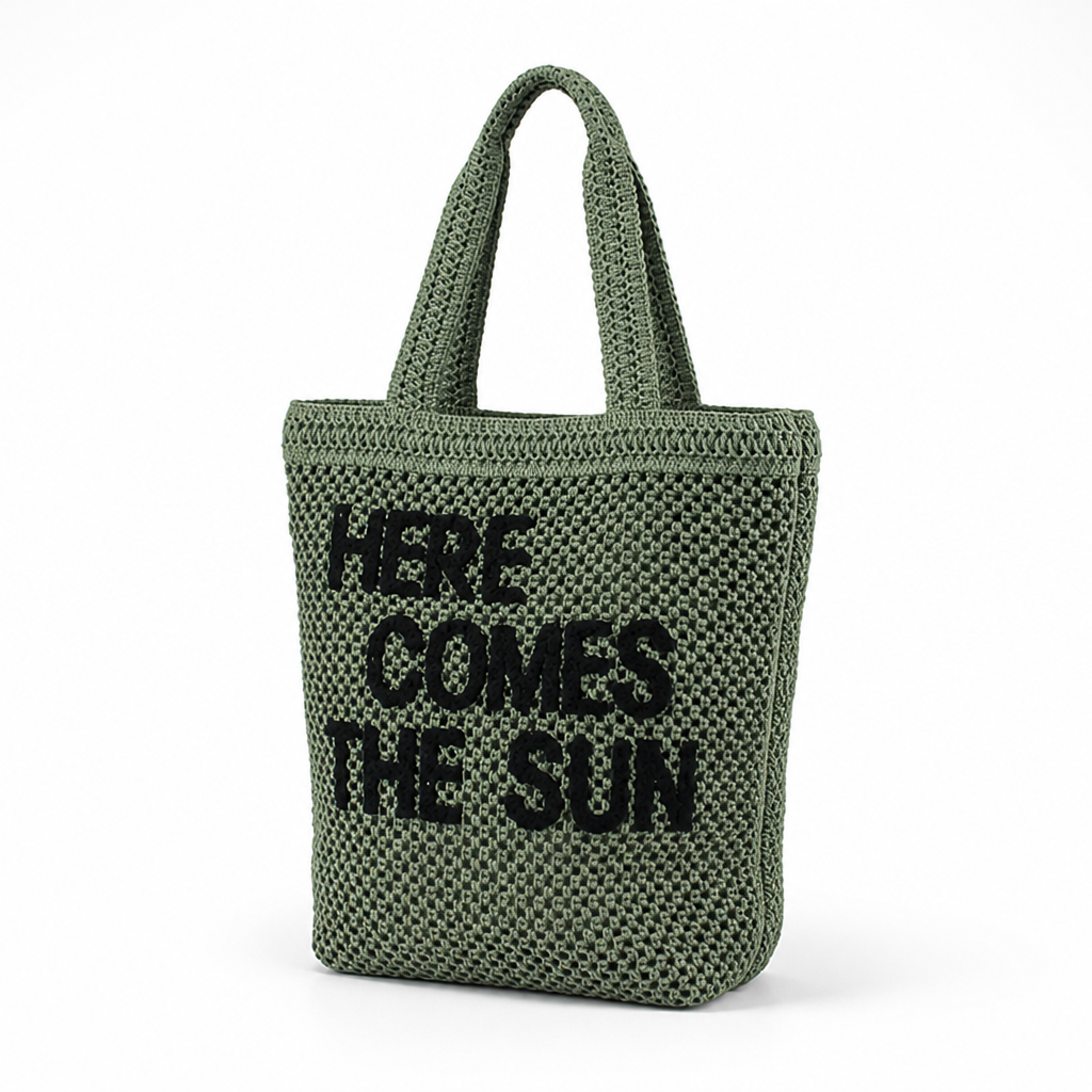 Breathable Lightweight Mesh Tote Bag (Here Comes The Sun Graphic)