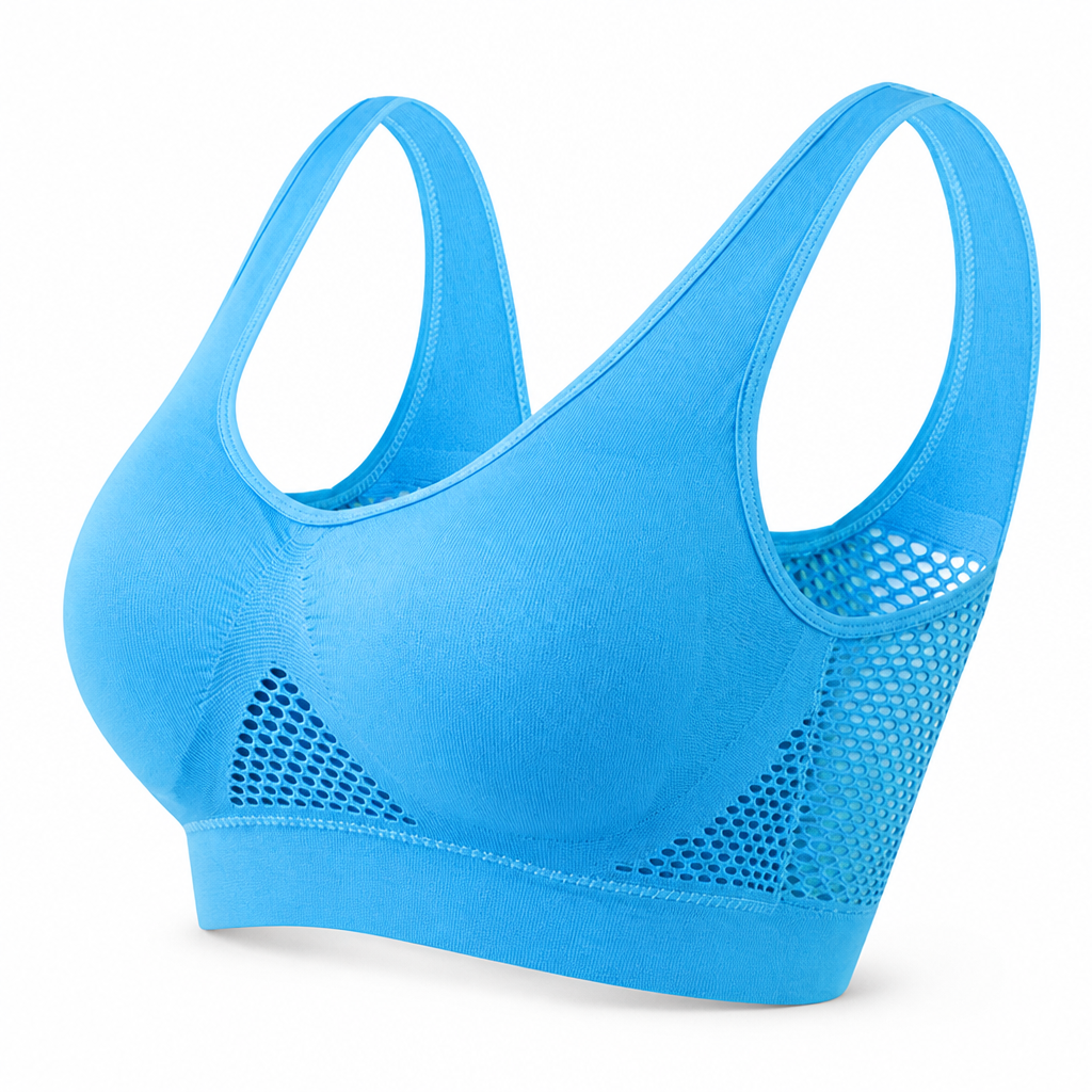Breathable Mesh & Moisture-Wicking Sports Bra
