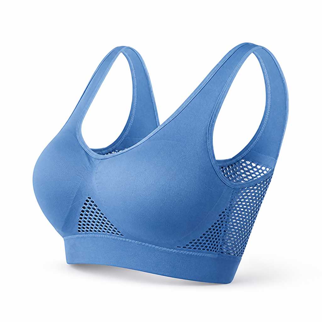 Breathable Mesh & Moisture-Wicking Sports Bra