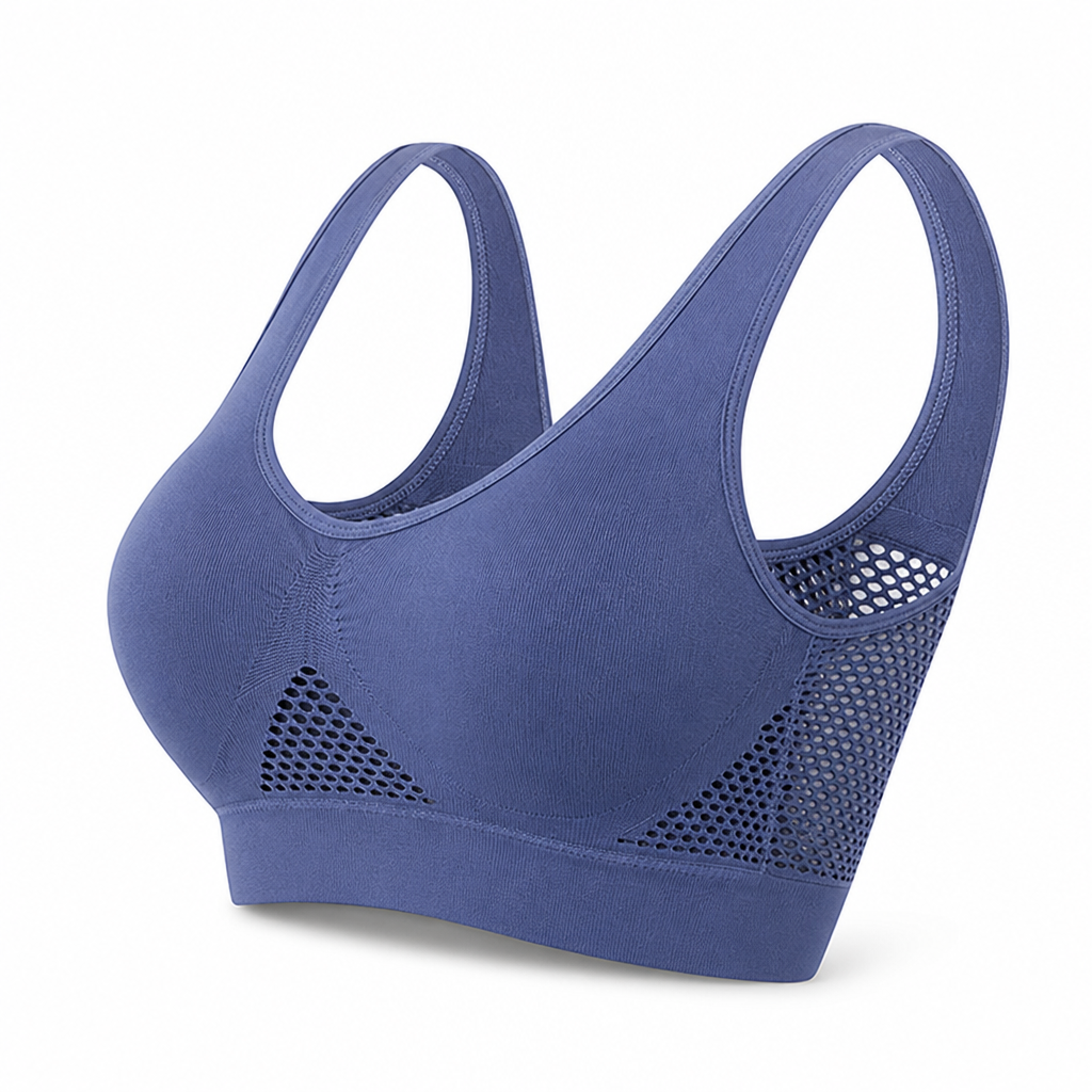 Breathable Mesh & Moisture-Wicking Sports Bra
