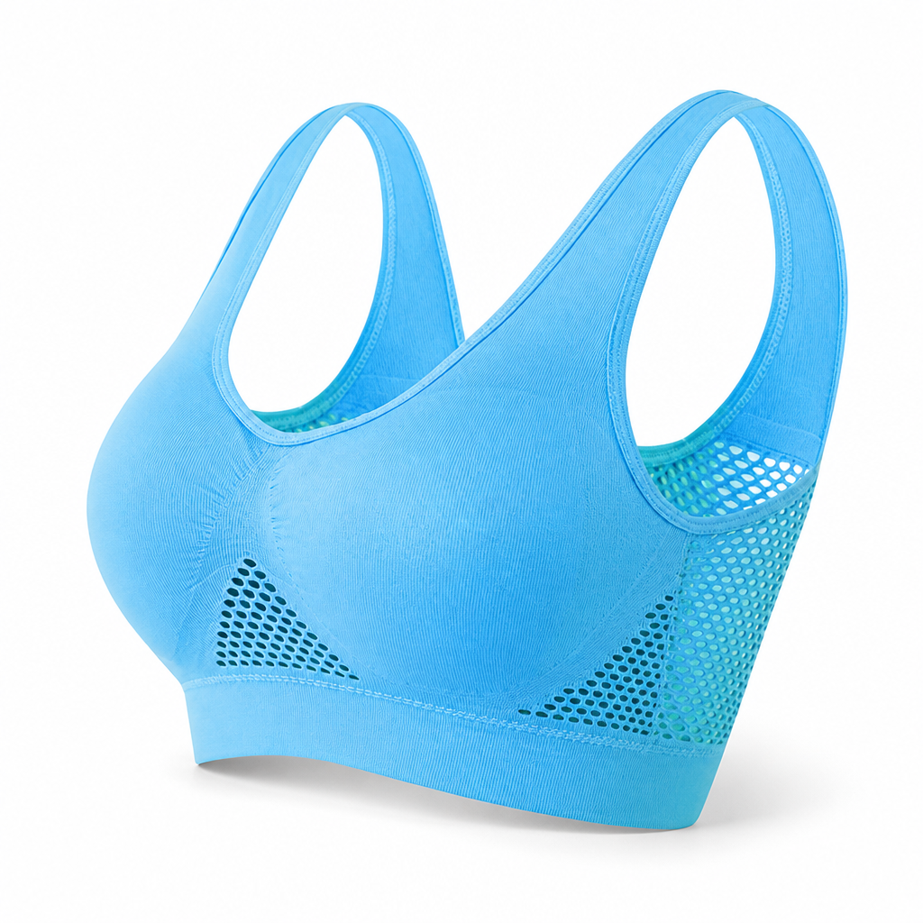 Breathable Mesh & Moisture-Wicking Sports Bra
