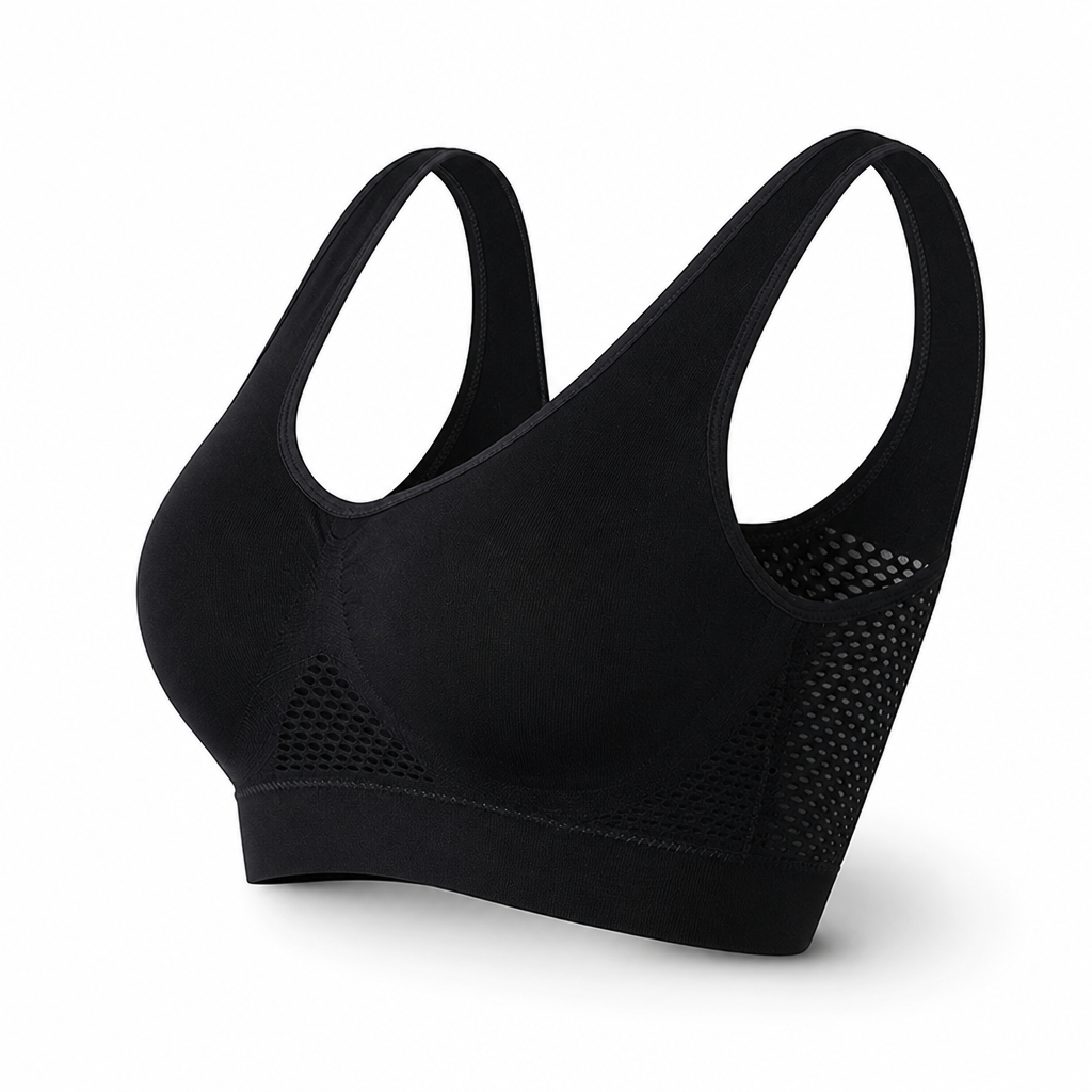 Breathable Mesh & Moisture-Wicking Sports Bra