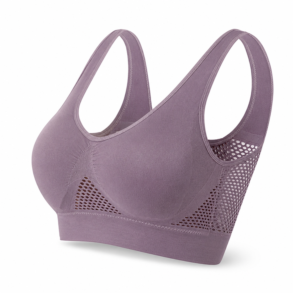 Breathable Mesh & Moisture-Wicking Sports Bra