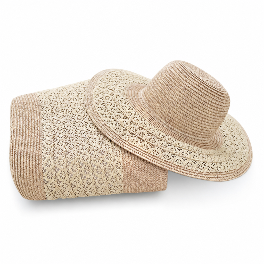 Breathable UV-Protective Crochet Trim Sun Hat