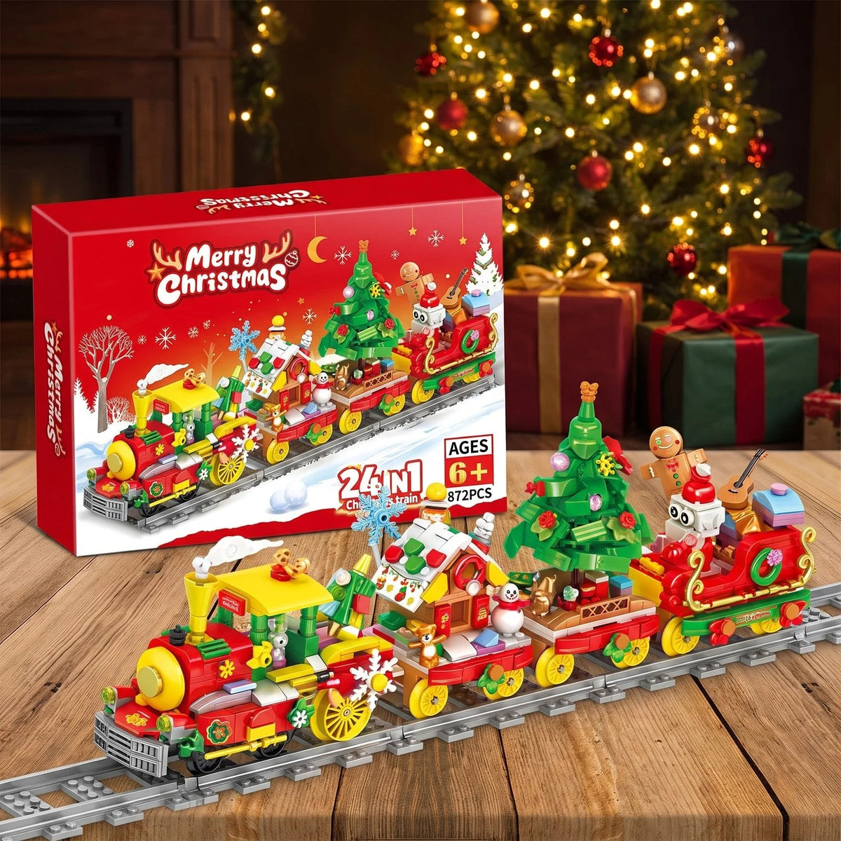 Brick Advent Calendar 24-Day Christmas Train 872 Pieces