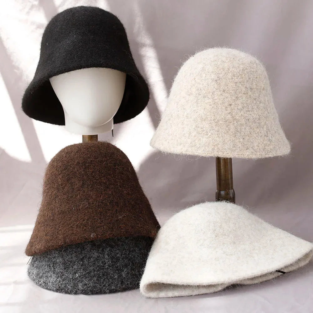 Bucket Hat Wool Foldable Warm Lightweight Comfortably Fits All Sizes