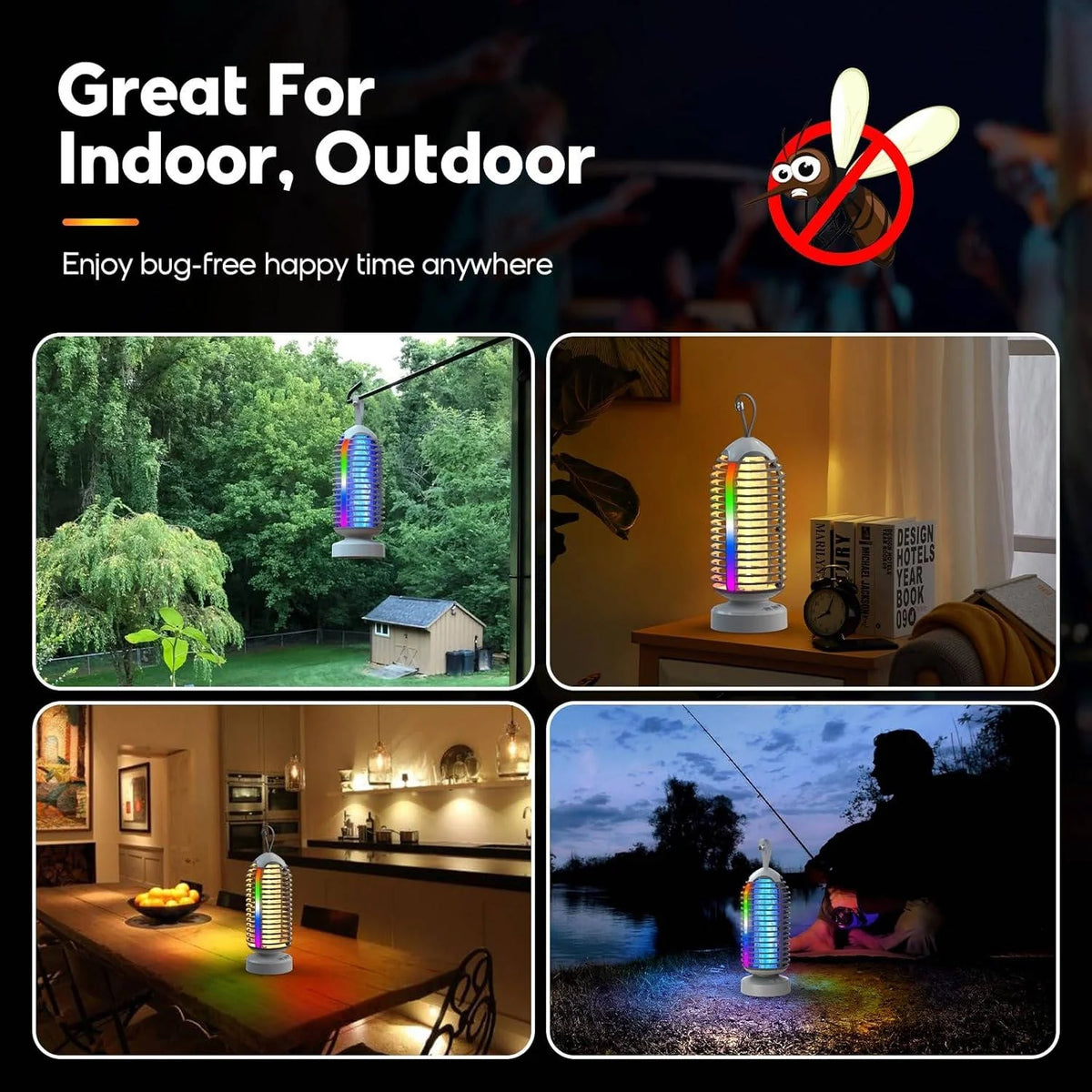 Bug Zapper Rechargeable USB-C 2100 Sq Ft Coverage