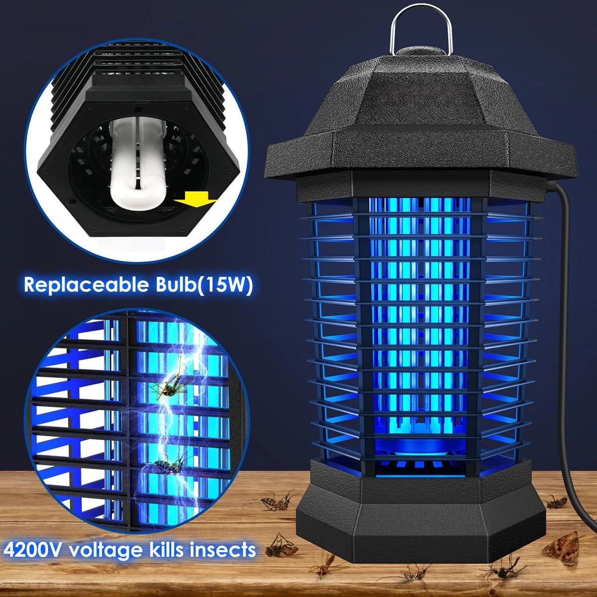 Bug Zapper UV Light High Voltage 550 Sq Ft
