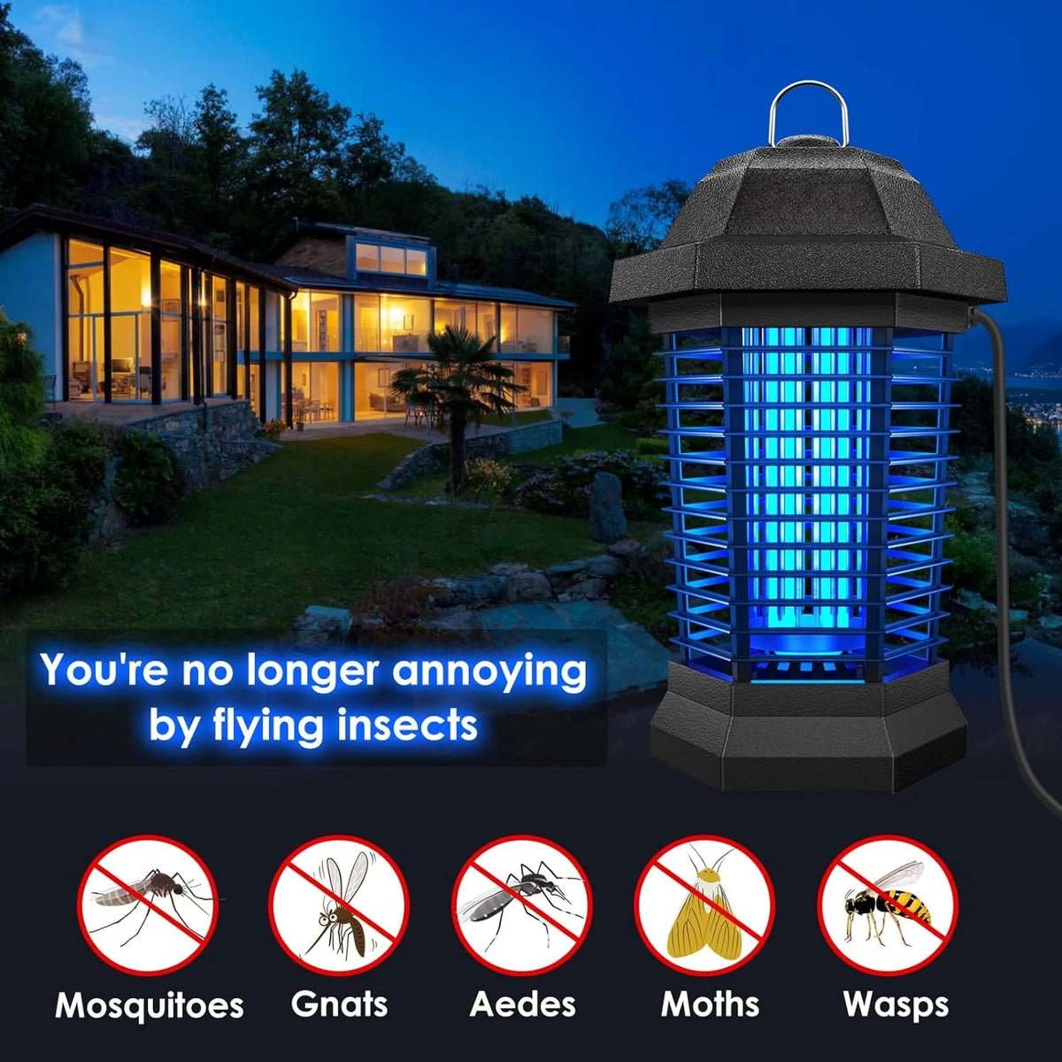 Bug Zapper UV Light High Voltage 550 Sq Ft