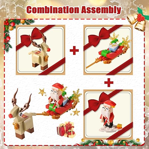 Building Block Advent Calendar 24-Day Winter Village Miniatures