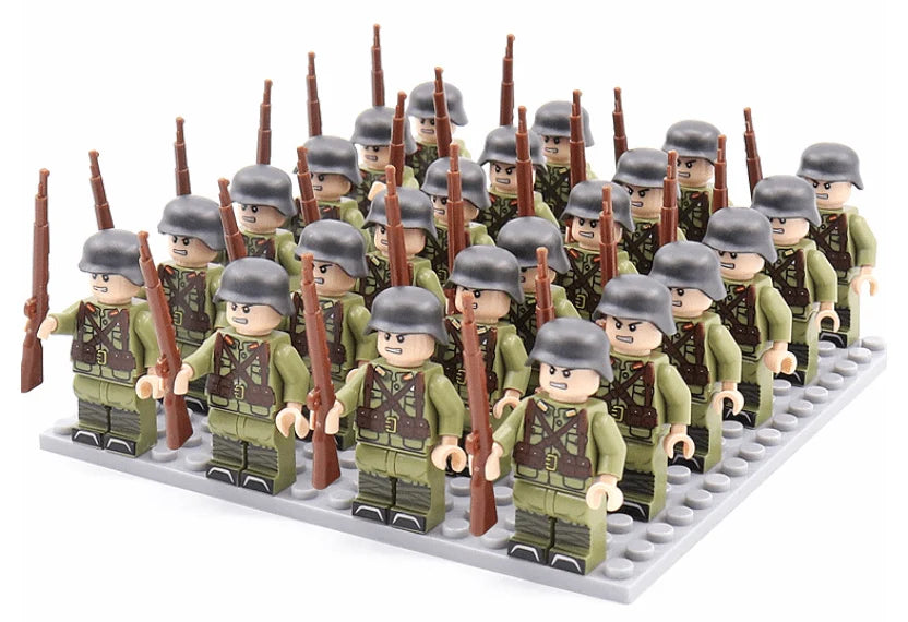 Building Block Figure Set Historical Military 21-Piece With Accessories