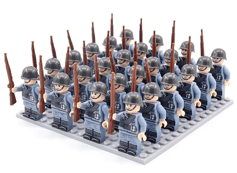 Building Block Figure Set Historical Military 21-Piece With Accessories