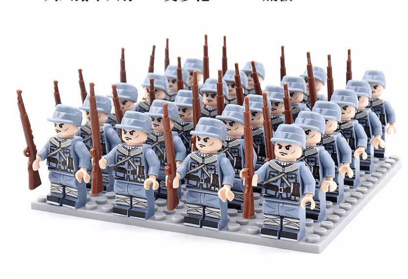 Building Block Figure Set Historical Military 21-Piece With Accessories