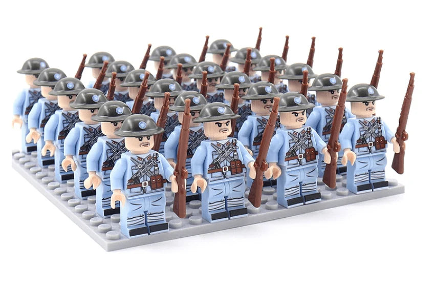 Building Block Figure Set Historical Military 21-Piece With Accessories