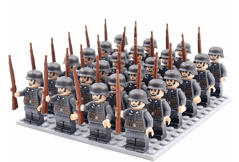 Building Block Figure Set Historical Military 21-Piece With Accessories