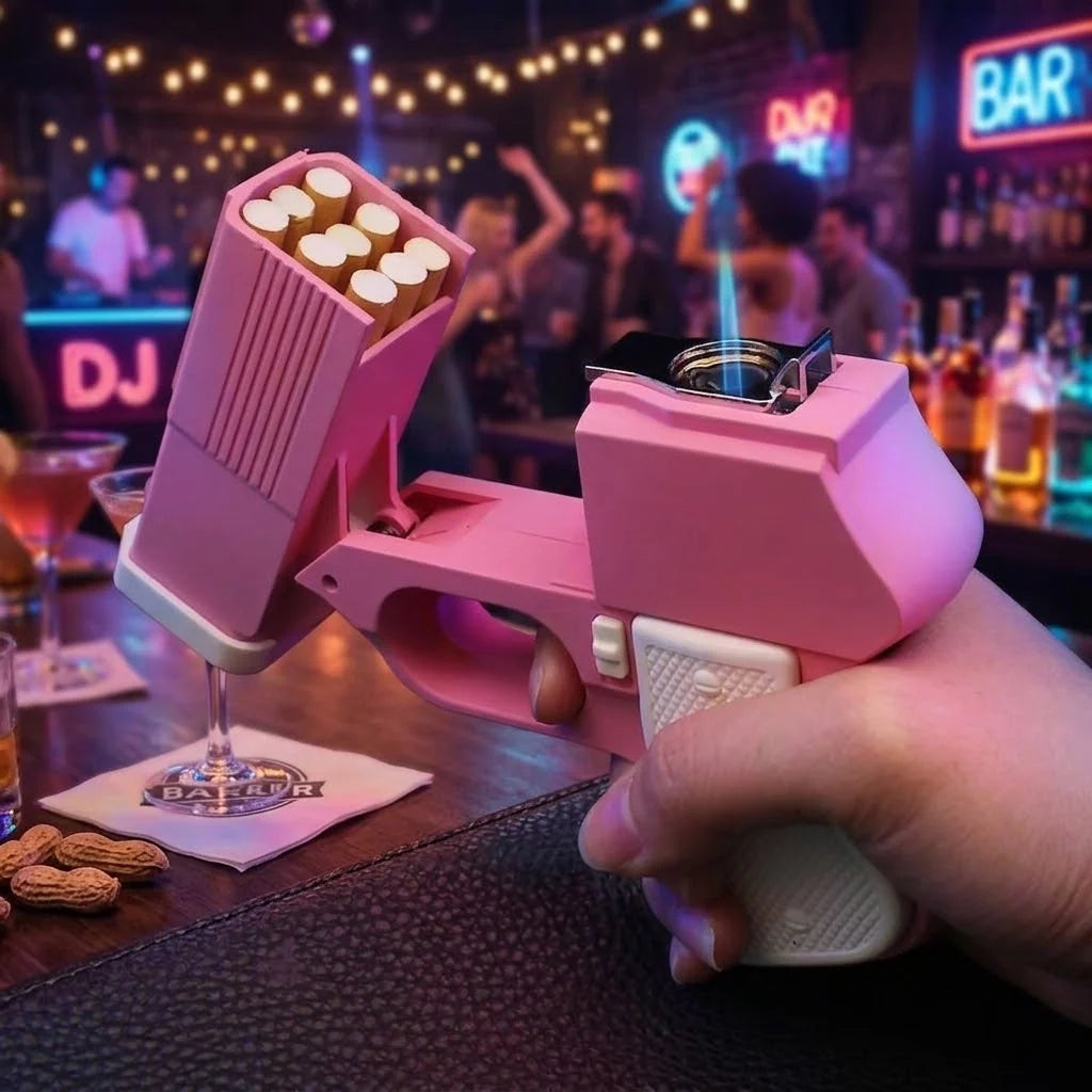 Butane Lighter Wind-Resistant Turbo Jet Flame Pistol-Inspired Design