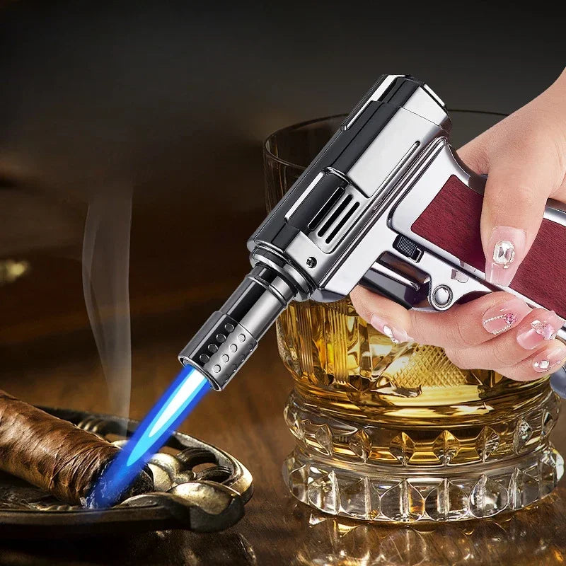 Butane Torch Lighter Windproof Turbo Flame Metal Body