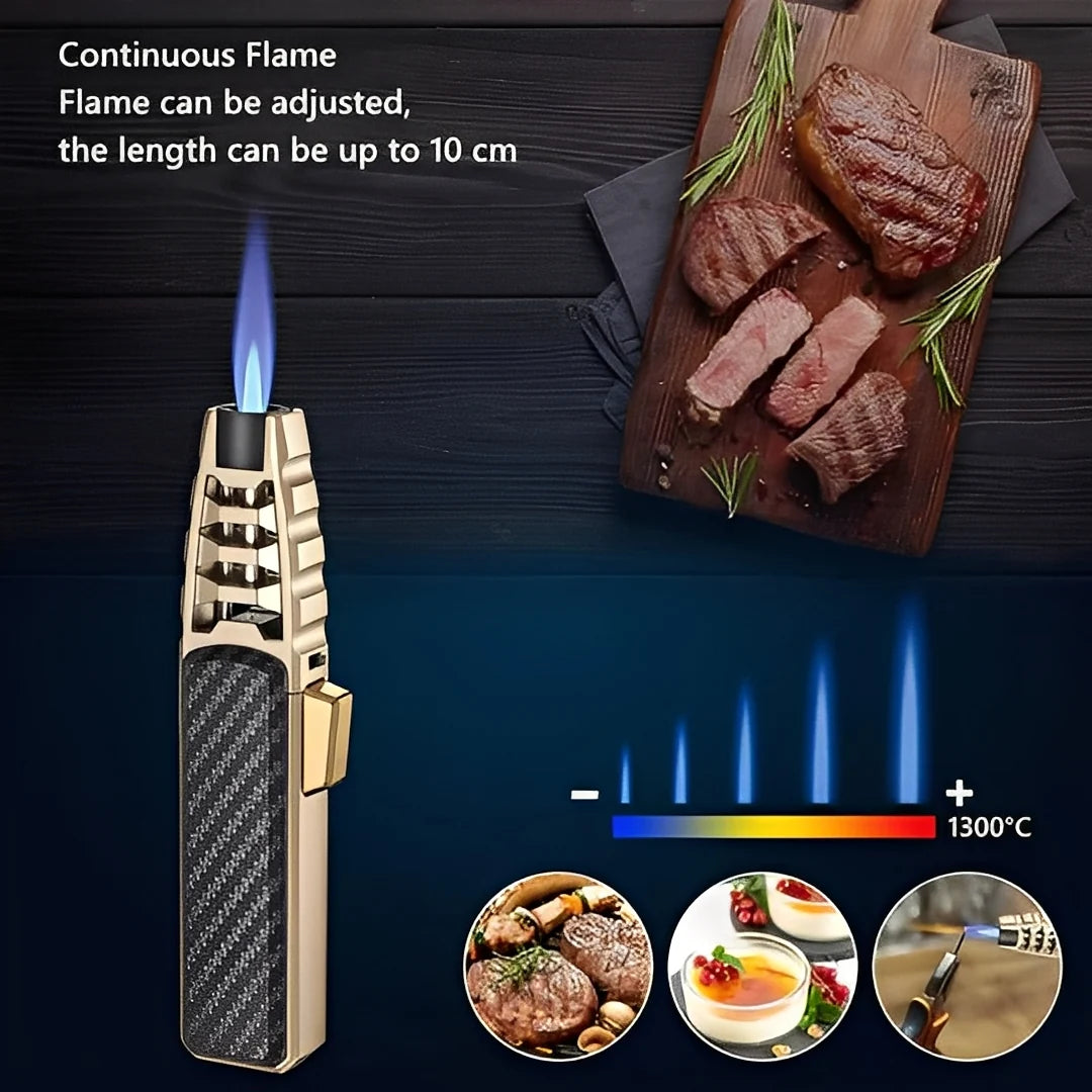 Butane Torch Windproof Refillable Blue Flame