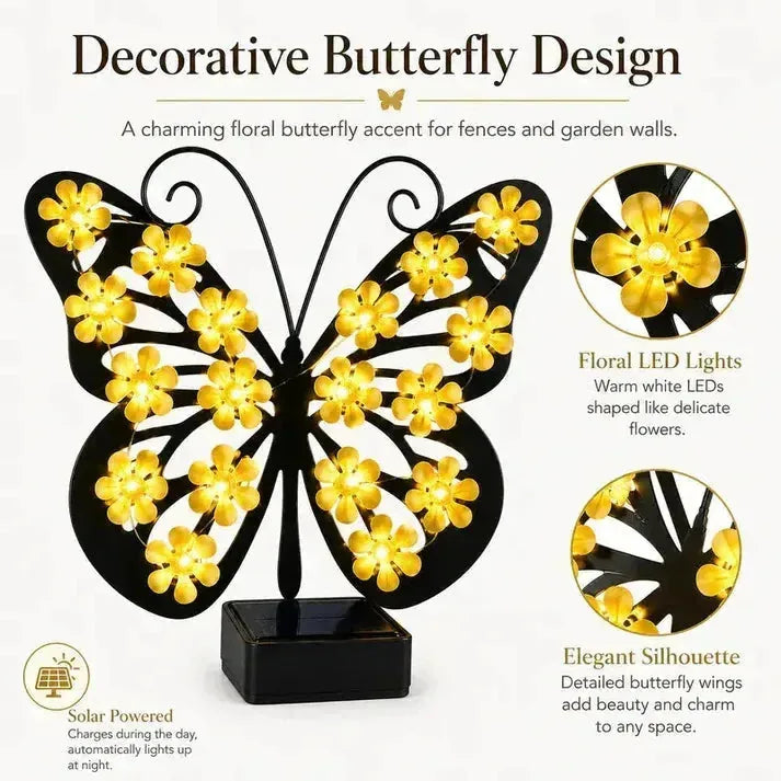 Butterfly Wall Light Solar-Powered IP65 Waterproof 30 LEDs