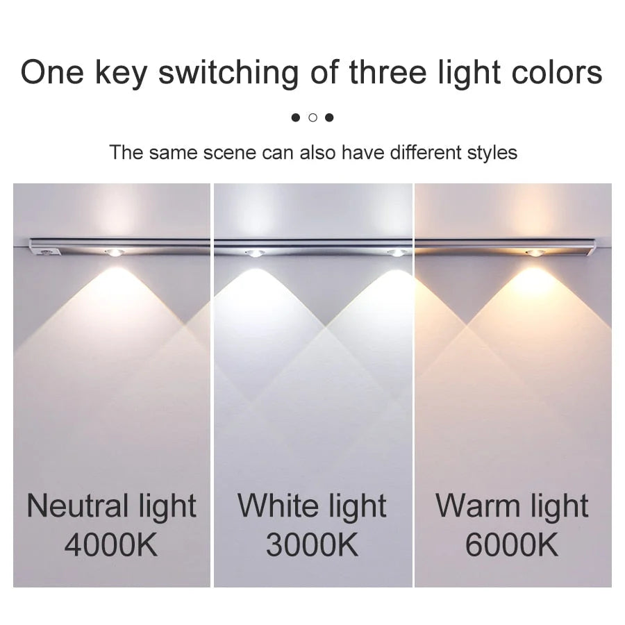 Cabinet Light Motion-Activated USB Rechargeable Aluminum