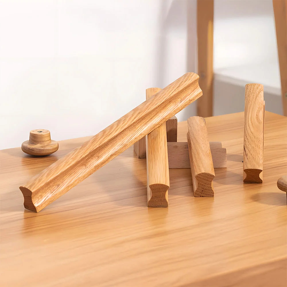 Cabinet Pulls Solid Wood Ergonomic Grip Multiple Sizes