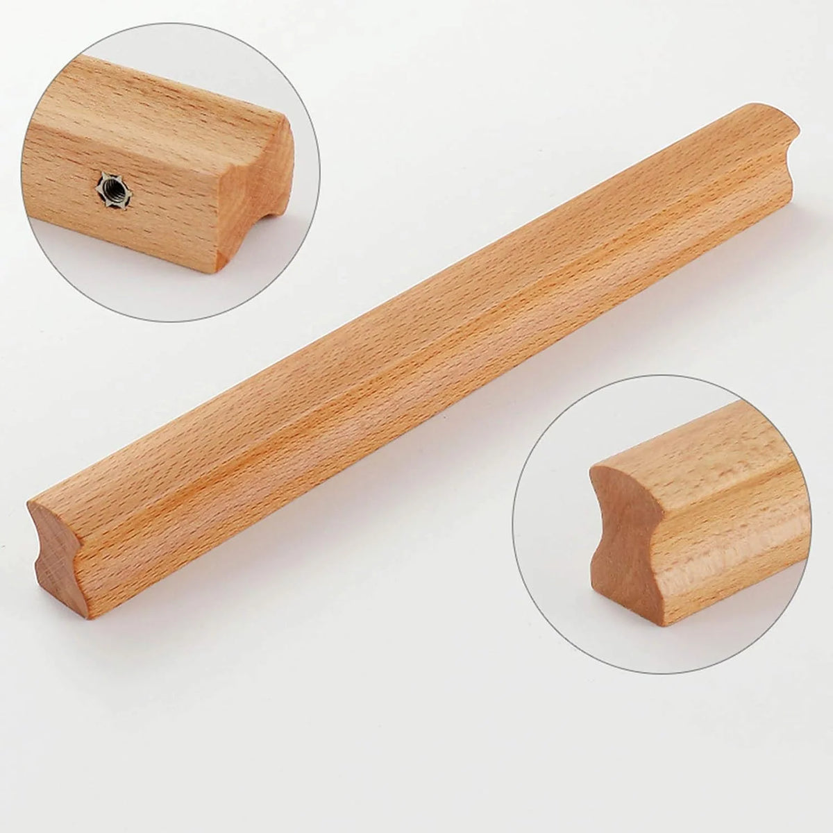 Cabinet Pulls Solid Wood Ergonomic Grip Multiple Sizes