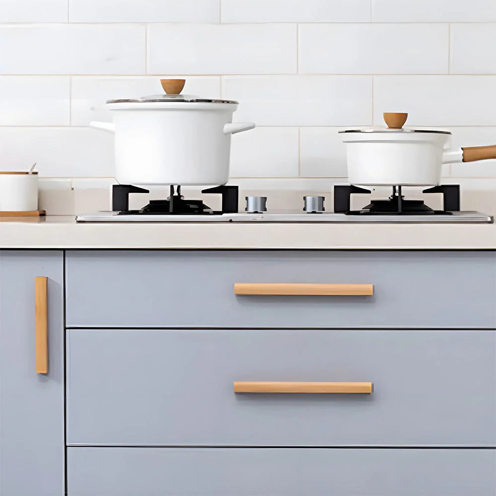 Cabinet Pulls Solid Wood Ergonomic Grip Multiple Sizes