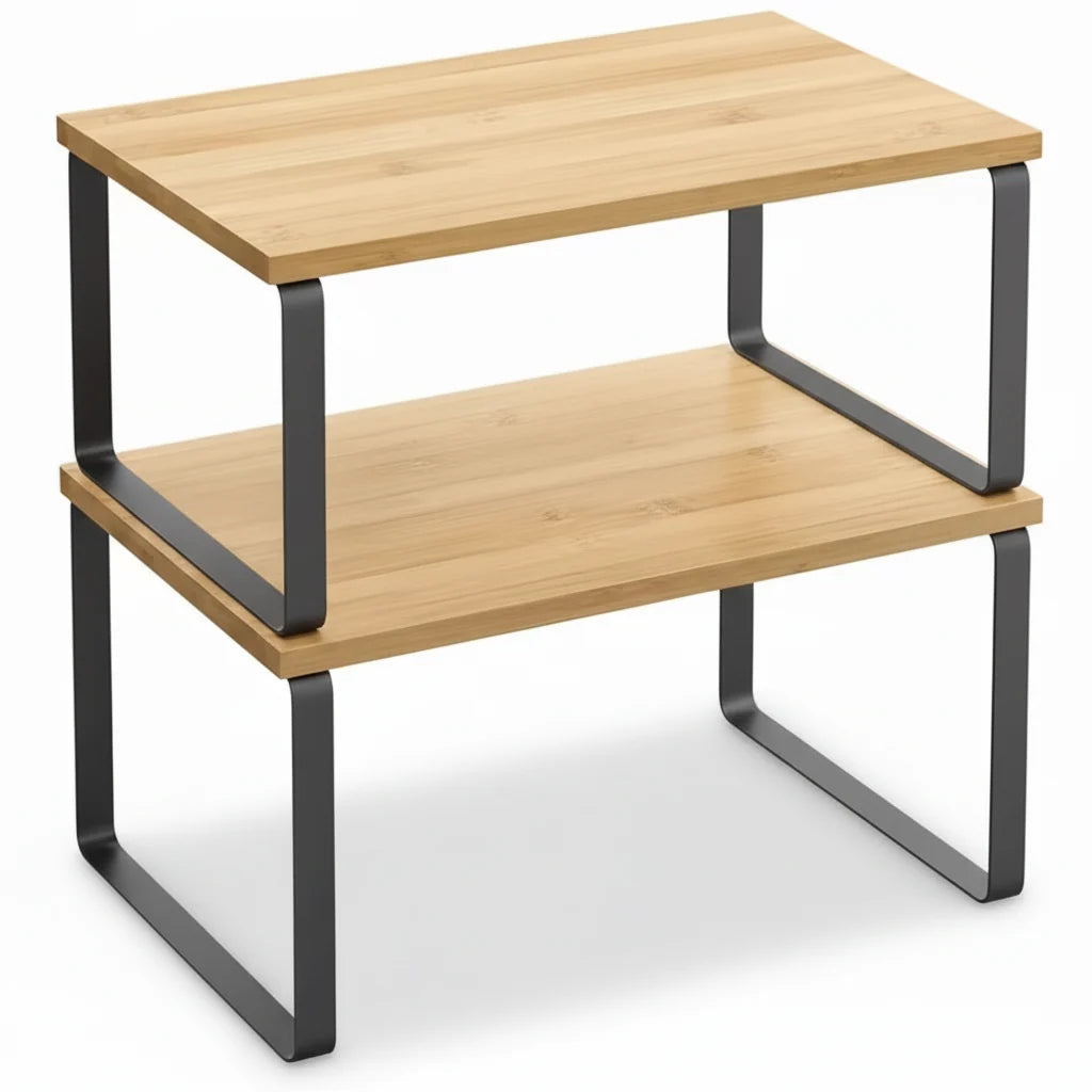 Cabinet Shelf Riser Metal Stackable Space-Saving